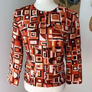 Retro Silk Abstract Lightweight Jacket